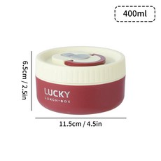 식기 단열 도시락 전자 레인지 안전 휴대용 스테스 식품 보관 용, 14.Red 400ML, 1개