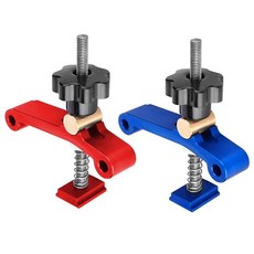 F형 C클램프 아시바클램프 T트랙 홀드 다운 클램프 목공 프레스 플레이트 범용 고정 지그 T슬롯 클램핑 블록 플래튼 테이블, 파랑, 1개