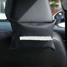 디스펜서 투명휴지스 자동차 티슈 휴대용 PU 가죽 선 바이저 냅킨 종이 정리, Black, 1개입