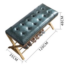 어반30 베드 벤치 스툴 소파 신발장 철예제 신발걸이, 골드+먹녹색정자단추120*35*48CM