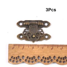 빈티지 황동 하드웨어 래치 후크 장식 보석 상자 나무 가구 버클 걸쇠 잠금 케이스, 8) 3pcs, 없음 - 제텔카스텐