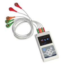 TLC9803 동적 ECG 기계 휴대용 3 리드 심전도 핸드 헬드 EKG 모니터 24 시간 HR 분석기 레코더 시스템|혈압|, 1개, 단일, 단일