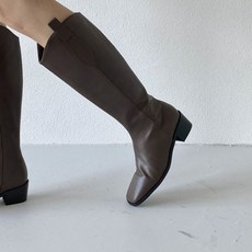 옷자락 여자 종아리넓은 웨스턴 카우보이 미들 롱부츠