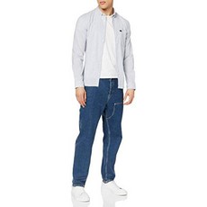 Lee Slim Button Down Camisa Casual Azul (Washed Blue LR) S para Hombre, 단일옵션