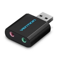 USB 외장 사운드 카드 외장형 어댑터 오디오 컨버터 분배기 노트북 데스크탑 변환기용 포트 USB 3.5mm 마이크 잭, 1개, 1) black