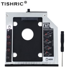 Tishric 알루미늄 두 번째 hdd 캐디 9.5mm sata 3.0 2.5 "ssd 케이스 인클로저 optibay 레노버 씽크 패드 t400s t400 t410 t410s t, 1개, 단일, 단일