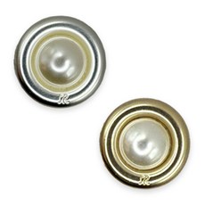 더버튼 금속단추 땡글이 진주, 1개, 은반광 23mm