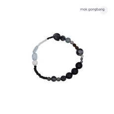 [모크공방] Black Round Beads Bracelete