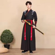 한복드레스 철릭 한복 원피스 민속 사극 코스튬 현대 hanfu 남자 중국 전통 드레스 기모노 mujer 고대 당나라 세트 코스프레 복고풍 kungfu 전사 정장