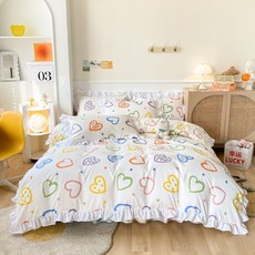 화이트침대스커트셋트