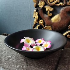 아로마 스파 그릇 보울 태국맛사지 마사지샵 원형 연꽃 도자기, 장식용 꽃이 없는 그린 (직경 23.6cm)