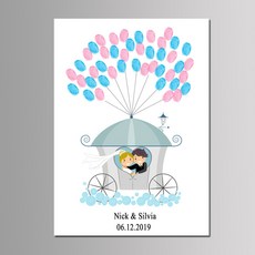 새로운 50*70cm diy 호박 캐리지 웨딩 트리 캔버스 회화 의식 파티 장식 맞춤 지문 방명록