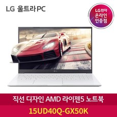 LG전자 울트라PC 15UD40Q-GX50K/라이젠5/가벼운노트북, 화이트, 15UD40Q-GX50K, AMD, 256GB, 8GB, Free DOS