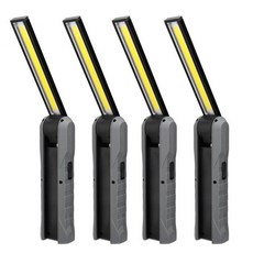  1/2/4PCS LED 해루질 손전등 후레쉬 자석 COB 램프와 충전식 워크 라이트 전조등 자동차 경고 빛 회전 후크 배터리 Indicato, [06] 4 Pcs gray 