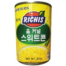 동서 리치스 홀커널 스위트콘 425g X4캔 옥수수콘 옥수수통조림 스위트콘커널 커널콘, 4개