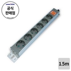 동양전자 국내산 6구 알루미늄 멀티탭 콘센트 (과부하차단), 1개, 2m
