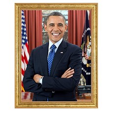 Barak Obama 사진 세 골드 프레임 - 2012 년부터 역사 예술 - (8 x 10) - 광택 (8" x 10" Gloss), 8" x 10", Gloss, 8" x 10", Gloss