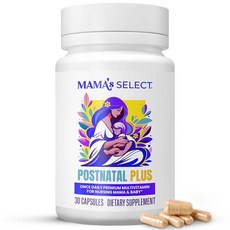 Mama's Select 산후 비타민 – 모발 회복 우유 공급 및 웰빙 향상 - 알레르기 유발 항원 프리 비건 MTHFR 친화적 메틸화 엽산 및 비타민 B 삼키기 쉬움, Mama's Select 산후 비타민 – 모발 회복,, 1개