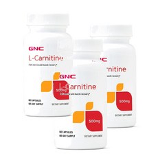 지엔씨 엘 카르니틴 500mg GNC L-Carnitine, 3개, 60정