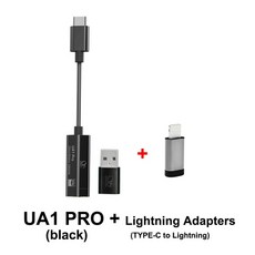 샨링 SHANLING ua1 pro es9219c usb dac 앰프 어댑터 유형 c 3.5mm 오디오 케이블 헤드폰 앰프 pcm384 dsd256 80mw 출력 전력, ua1pro 블랙 lt - 샨링ua3