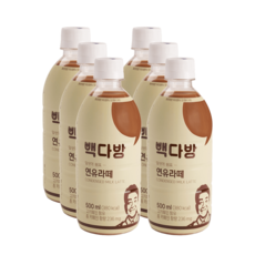 빽다방 연유라떼 백종원 연유 라떼 500ml 6개 커피음료 사무실간식, 빽다방 연유라떼 500ml 6개