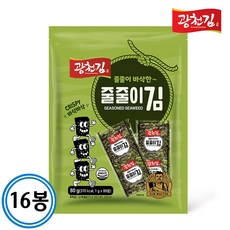 어린이집 유치원 추천 바삭한 줄줄이김 80매x16봉 한박스, 80g, 16개 - 핑크퐁줄줄이김