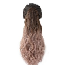 에리카 집게 포니테일 가발 M056, 다크브라운 + 핑크, 1개