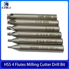 밀링 조각 플루트 2/2mm 드릴 2/1 4 5mm 스트레이트 고속 자물쇠 강철 1/1 밀 생크 비트 CHKJ 4mm 3mm HSS 세공 엔드 커터 도구, 2.0mm