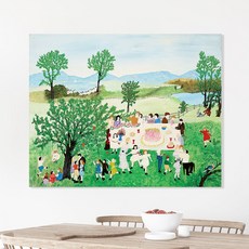 세잔느화실 명화그림액자 거실 인테리어그림 그랜드마 모지스-생일케이크, 78x69cm