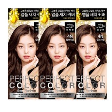 미쟝센 퍼펙트 컬러 염색제, 4N 딥브라운, 3개