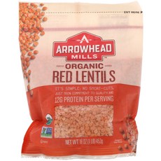 Arrowhead Mills 유기농 붉은 렌틸 453g(16oz), 2개