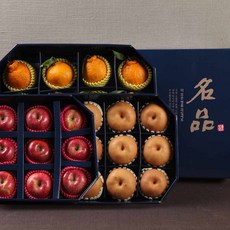 [설선물] 노블 팔각 1+1+1 프리미엄 선물세트 (15.8kg/사과12과+배12과+한라봉12과), 1개