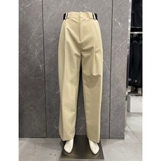 리버클래시 24S/S 베이지 밴딩 투턱 와이드핏 팬츠 (LKS23307)