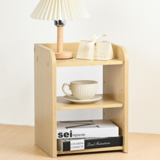 HOMEBOSCH 침대 협탁 미니 다용도 선반 3단, 1개, 원목색 개선판