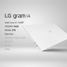 LG전자 2022 그램14(12세대) 14ZD90Q-GX56K [프리미엄 패키지] + 사은품 증정, Free DOS, 16GB, 1TB