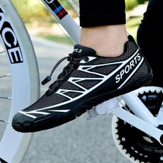 자전거신발 평페달 초경량 사이클 슈즈 남녀공용 2023 캐주얼 MTB 로드 바이크 야외 레이싱 스포츠 산악 스니커즈 Sapatilha Ciclismo 신제품, 없음, 7) Black - 41