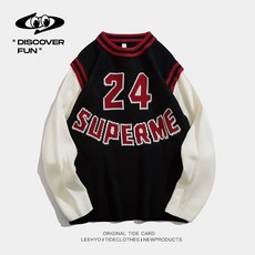 NBA 레이커스 만바코 보다 24번 스웨터 와이드 겨울 가을 트렌드 INS 페이크 라운드넥 남자맨 니트셔츠