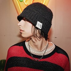 슬리피슬립 [unisex]ALPACA KNIT BLACK BUCKET HAT, FREE - 슬리피슬립모자