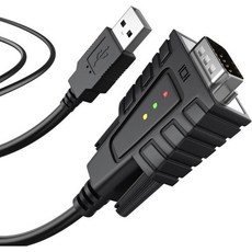 드라이버 Genius USB시리얼 RS232 DB9 어댑터 케이블LED 표시등 3개 포함 Windows 11 및 macOS 14 Sonoma용 다작 PL2303USB232AB, USB-A, USB-A