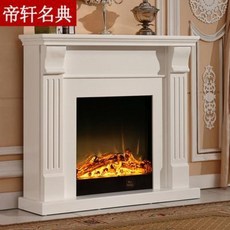 LED벽난로 1.2m 유럽식 벽난로 장식장 원목 미식 벽난로 LED 장식 벽난로 리모컨 벽난로 난방, 01 아이보리+코너 장식