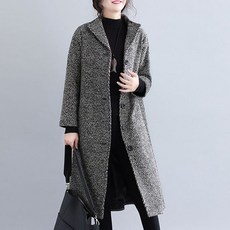겨울 데일리 헤링본 체크 베이직 롱 코트