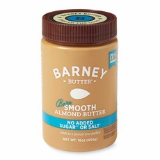 (미국직배) BARNEY 바니 부드러운 아몬드잼 (설탕 소금 추가 없음) 454g Almond Butter Bare Smooth No Stir No Sugar No Salt, 1개