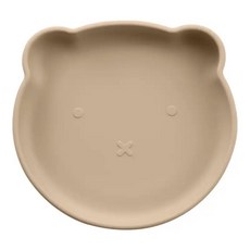 하비하비 유아 이유식 실리콘 곰돌이 흡착식판, 하비 곰돌이흡착플레이트(브라운), 1개