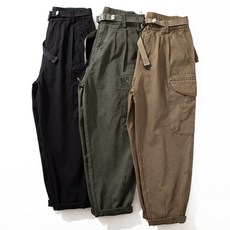 남성패션 카고 바지 팬츠 워싱 빈티지 일자 와이드 캐주얼 긴