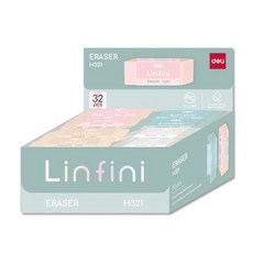 델리 린피니 파스텔 대형 지우개 4종 x 8p 세트 EH321, 화이트+옐로우+그린+핑크, 6세트