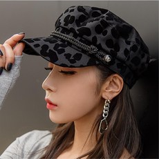 레오파드 마도로스캡 헌팅캡 빵모자 30대 심플디자인