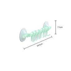 벽걸이형 주방 후크 흡착판 후크 6개 강력한 접착식 후크 욕실 코너 못이 없는 무봉제 랙 옷걸이 후크 보관 랙, 1, 34.5x7.1cm