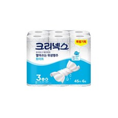 크리넥스 빨아쓰는 위생행주 화이트 45매 6롤 두께3 키친타올/행주/타월