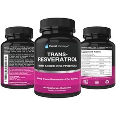 Purest vantage 복합 레스베라트롤 600mg 베지캡슐 60정, 1개