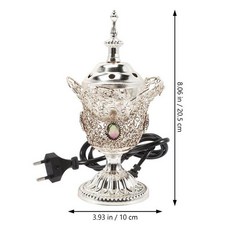 모기향거치대 모기향홀더 중동 교회 전기 향 버너 금속 빈티지 홀더 (EU 플러그), 02 Silver